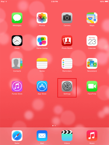 iOS 7 Home Screen, Settings Icon